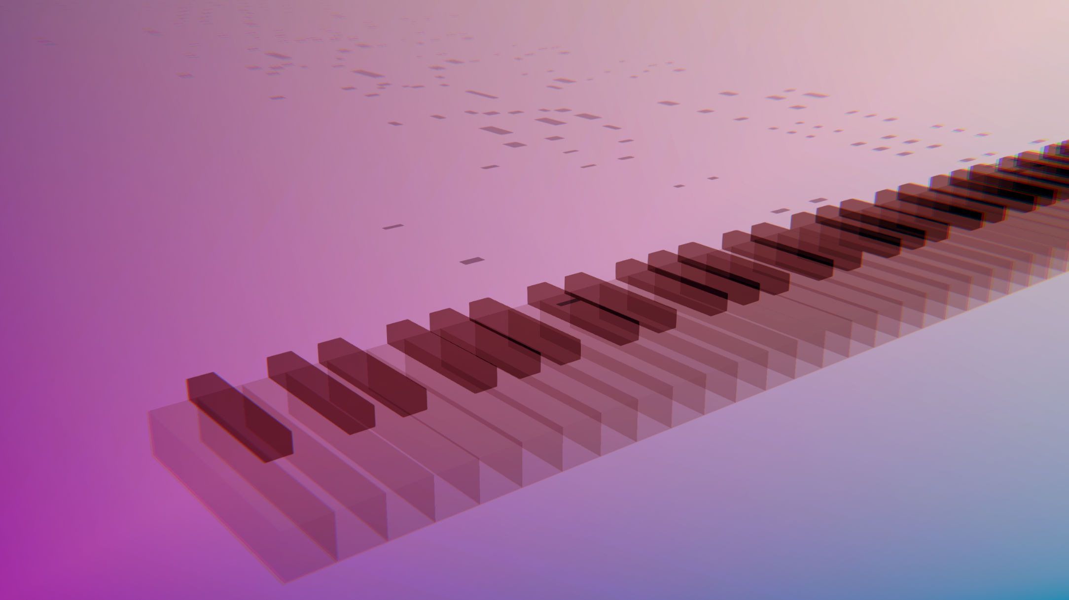Transparent 3D piano